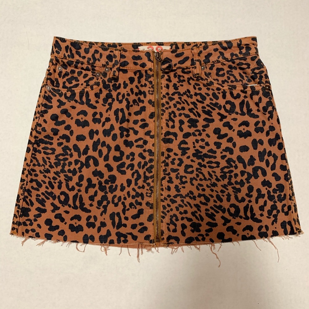 🧡Free People Zip It Up Printed Leopard Mini Skirt - Picture 4 of 6